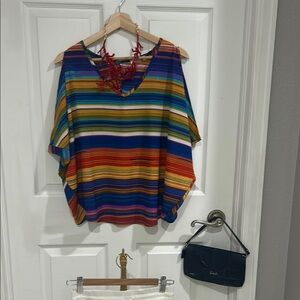 Anthropologie Colorful Cold-Shoulder Top - Amazing Deal